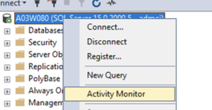 An image the menu dropdown to find the Activity Monitor.